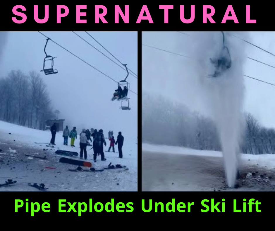 Pipe Explodes Under Ski Lift